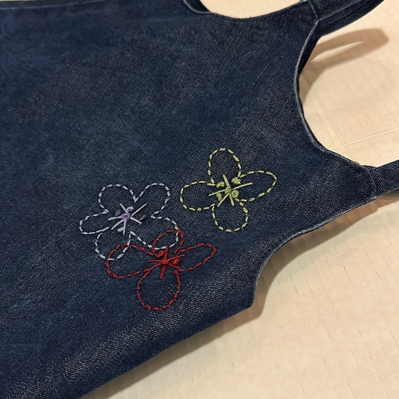 Baby Gap Y2K Floral Embroidered Denim Jumper size 12-18 months - Picture 14 of 15